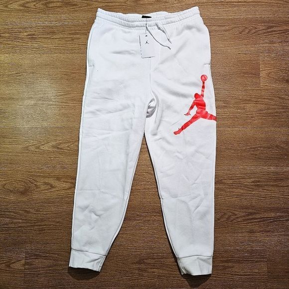Nike Air Jordan Jumpman Classics Fleece Joggers Pants Men's M White DA6803-100 - Picture 1 of 10